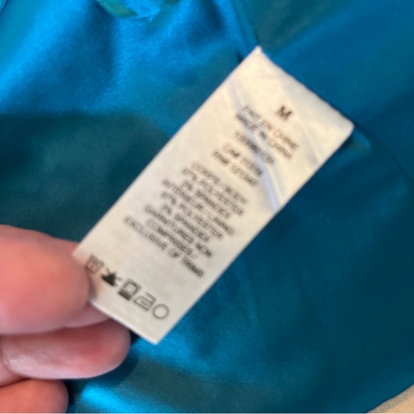 GARAGE Size Medium Corset Top Satin Green Turquoise Boned Zip Back $88 NEW - Picture 8 of 16